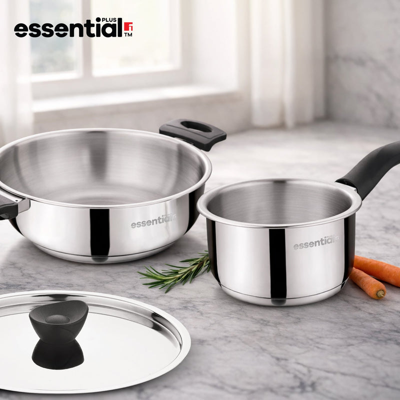 Bergner Essential Plus Stainless Steel 3 Pcs Cookware Set