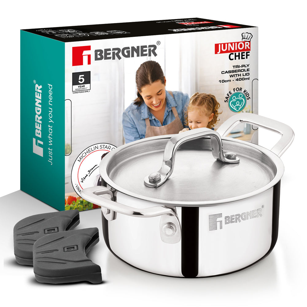 Bergner Junior Chef Triply Casserole with Lid 10cm (400ml)