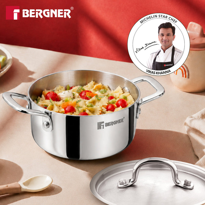 Bergner Junior Chef Triply Casserole with Lid 10cm (400ml)