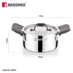 Bergner Junior Chef Triply Casserole with Lid 10cm (400ml)