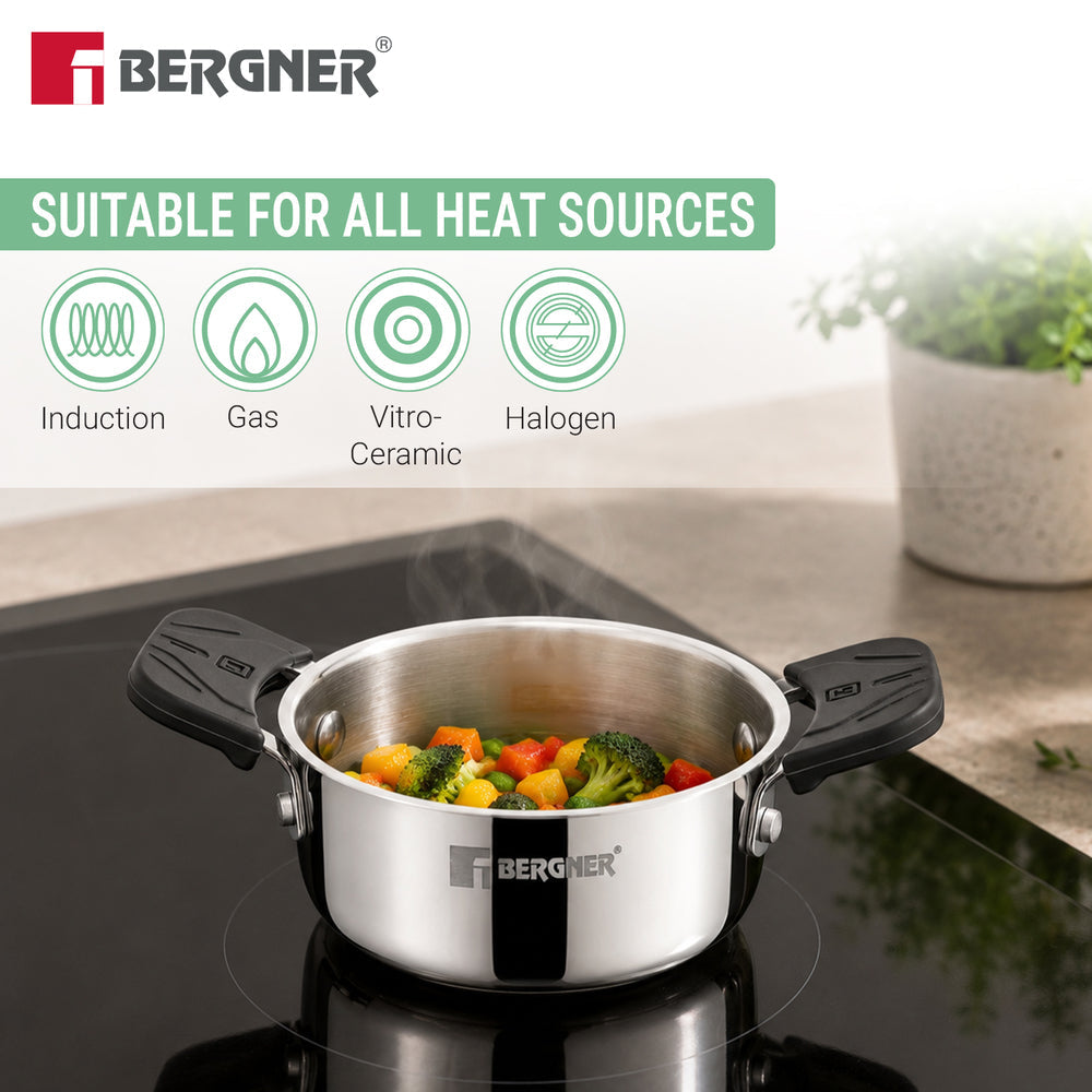 Bergner Junior Chef Triply Casserole with Lid 10cm (400ml)