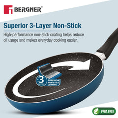 Bergner Aloe Non-Stick Cookware Set 2 Pcs (24cm Frypan + 25cm Tawa)