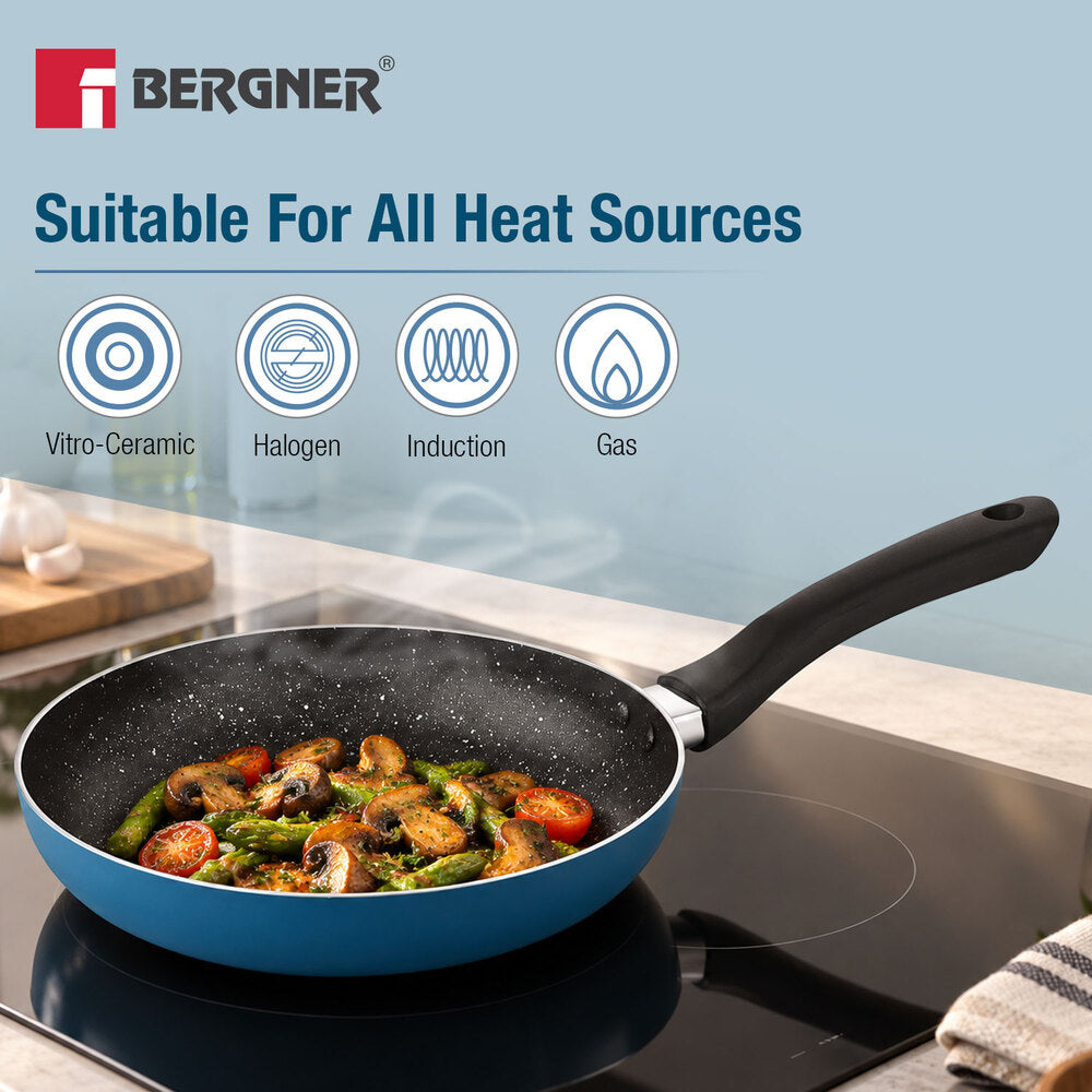 Bergner Aloe Non-Stick Cookware Set 2 Pcs (24cm Frypan + 25cm Tawa)