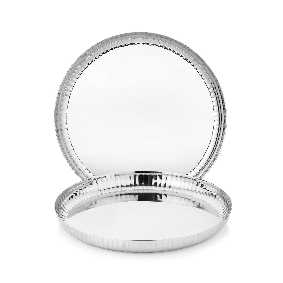 Bergner Signature 304 Stainless Steel Quarter Plates 2 Pcs Set | Hammered Design