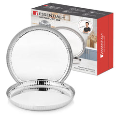 Bergner Signature 304 Stainless Steel Quarter Plates 2 Pcs Set | Hammered Design