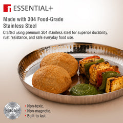 Bergner Signature 304 Stainless Steel Quarter Plates 2 Pcs Set | Hammered Design