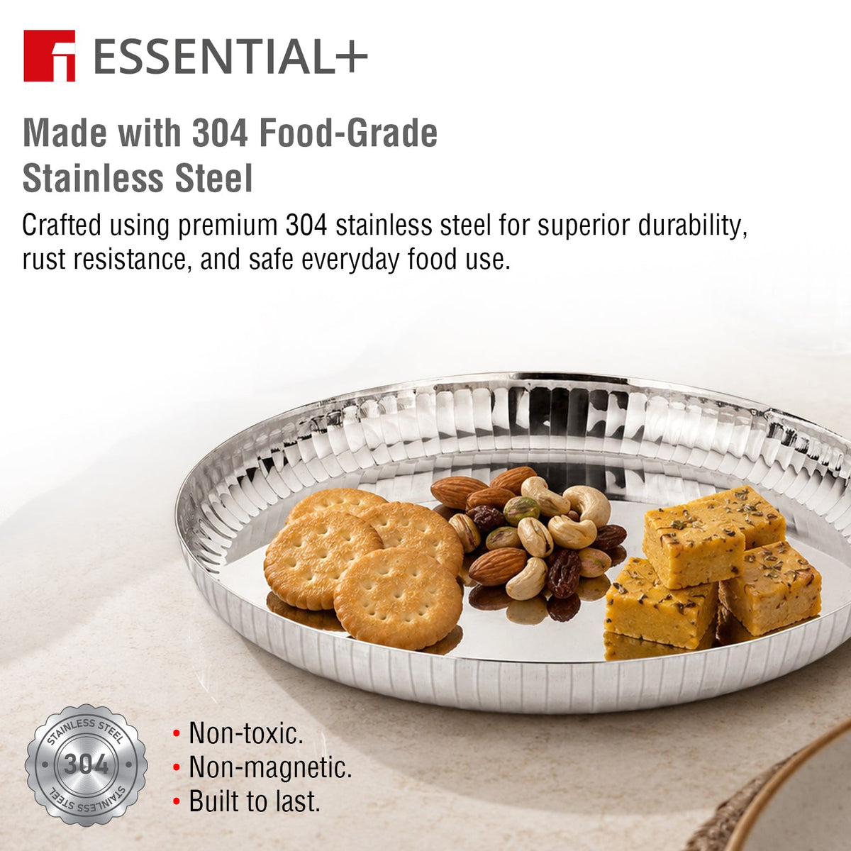 Bergner Signature 304 Stainless Steel Quarter Plates 6 Pcs Set