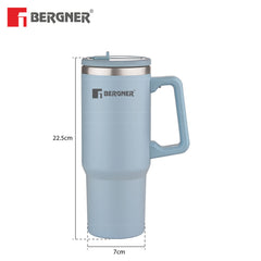 Bergner Walking Hydracarry Stainless Steel Double Wall Tumbler Sipper 900ml - Blue