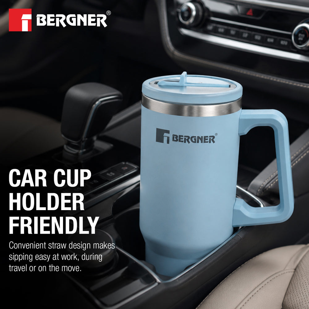 Bergner Walking Hydracarry Stainless Steel Double Wall Tumbler Sipper 900ml - Blue
