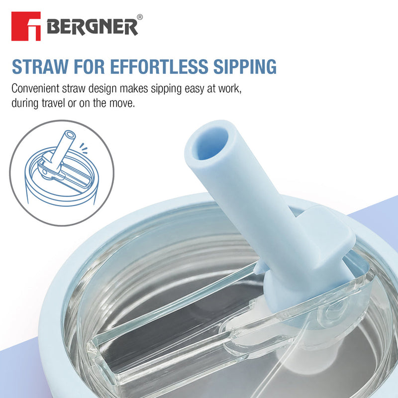Bergner Walking Hydracarry Stainless Steel Double Wall Tumbler Sipper 900ml - Blue