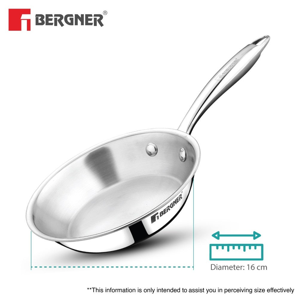 Bergner Argent Junior Chef TriPly Stainless Steel 16cm (700ml) Frypan