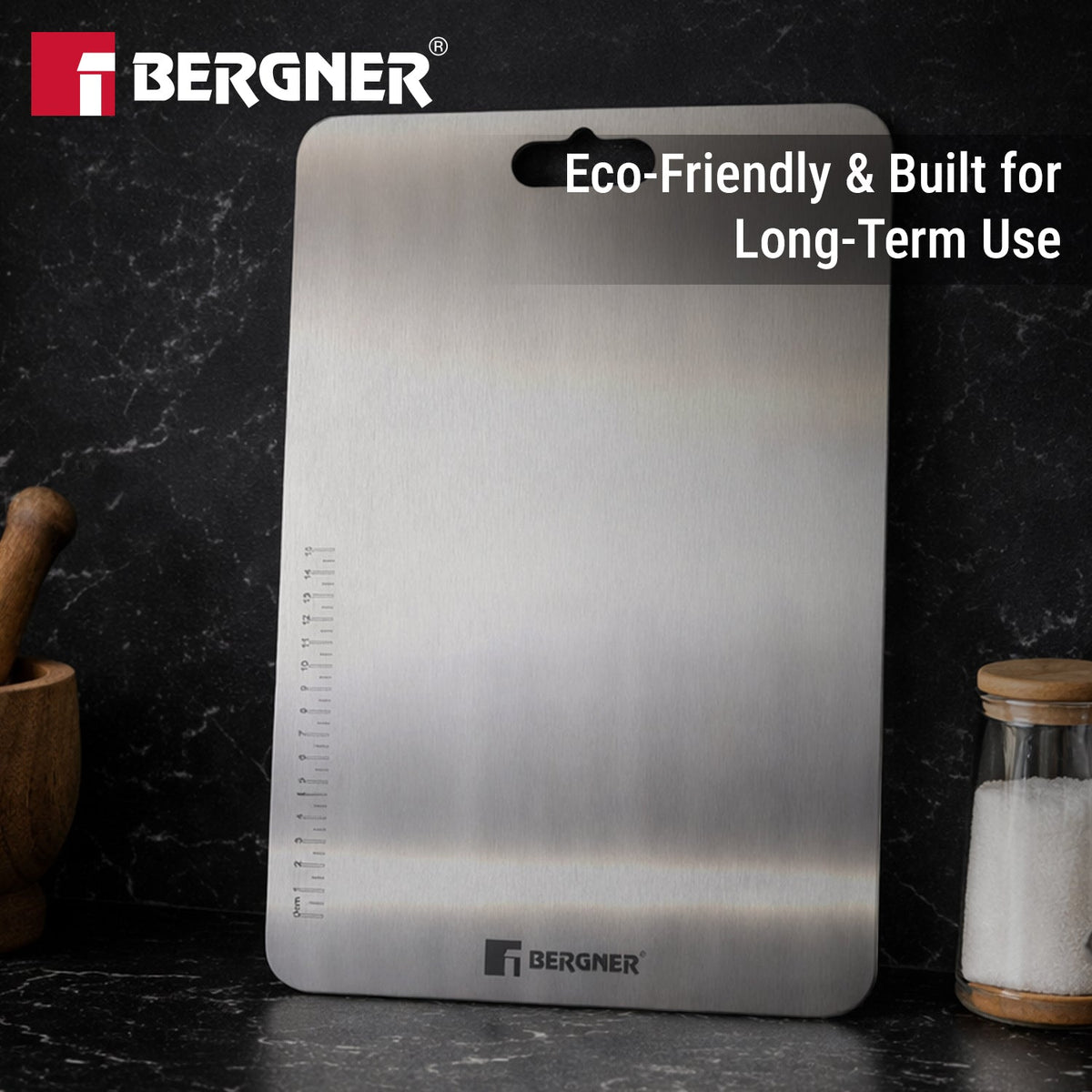 Bergner Stainless Steel Chopping Board | 21x32cm
