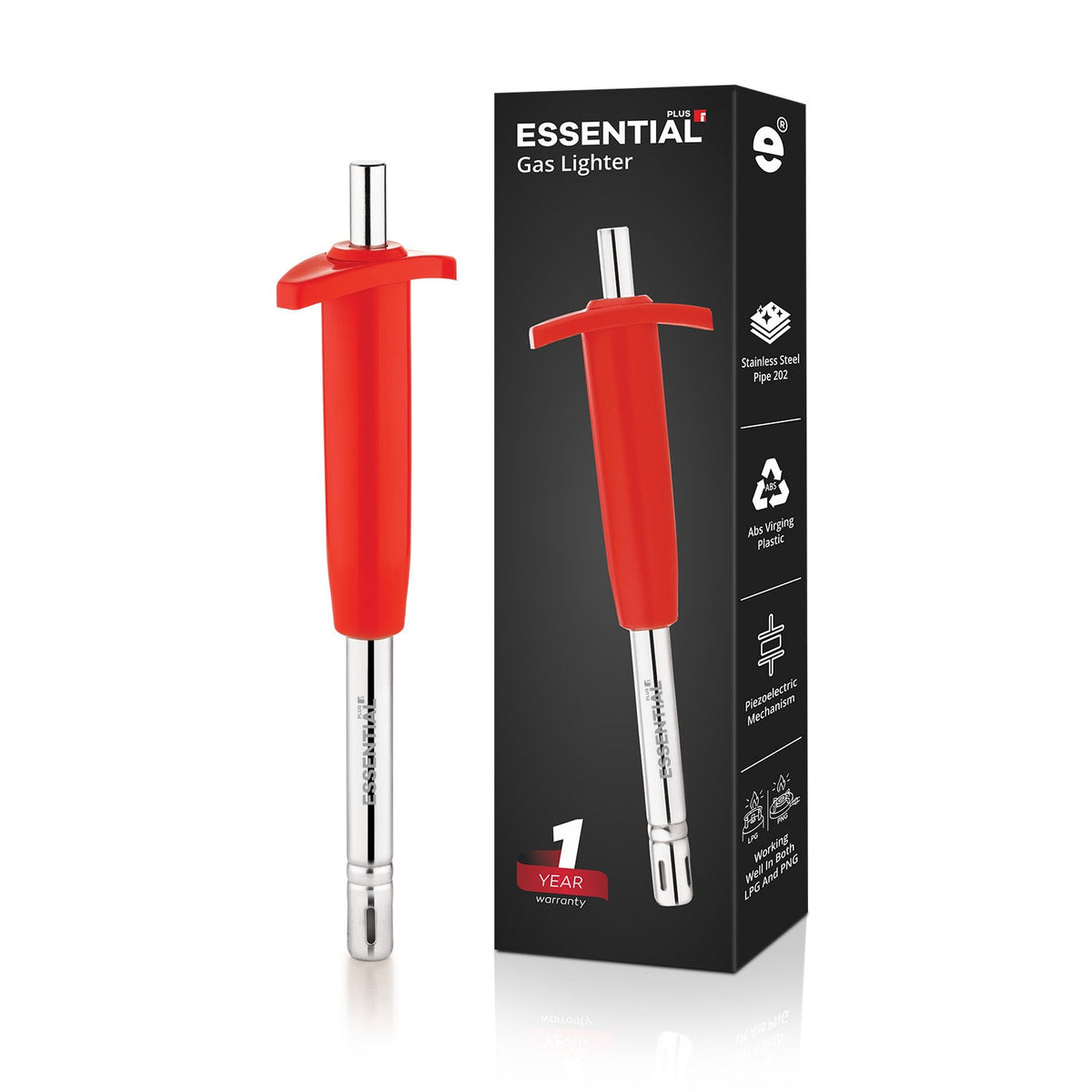 Bergner Essential Plus Gas Lighter 20.5cm with Stainless Steel Pipe