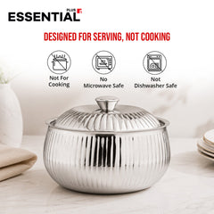 Bergner Essential Plus Stainless Steel Stripe Double Wall Insulated Hot Pot (Casserole) 3000ml