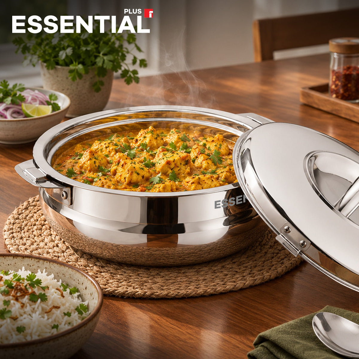 Bergner Essential Plus Stainless Steel Belly Shape Hot Pot/Casserole 5000ml