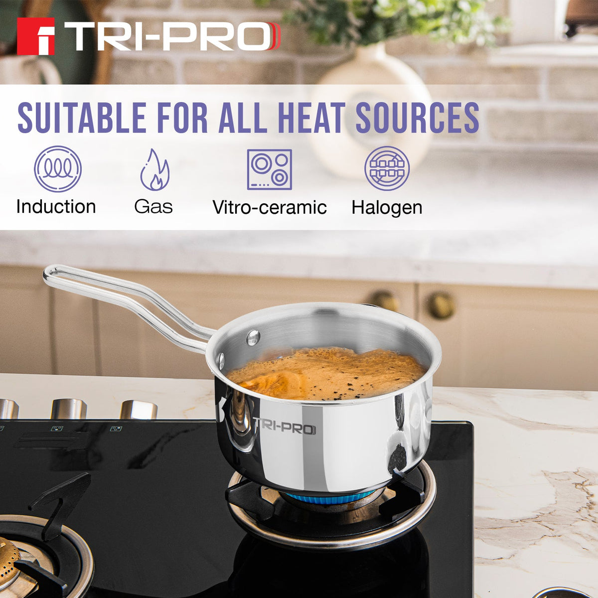 Bergner TriPro Tri-Ply Stainless Steel 3 Pcs Cookware Set - Induction Bottom