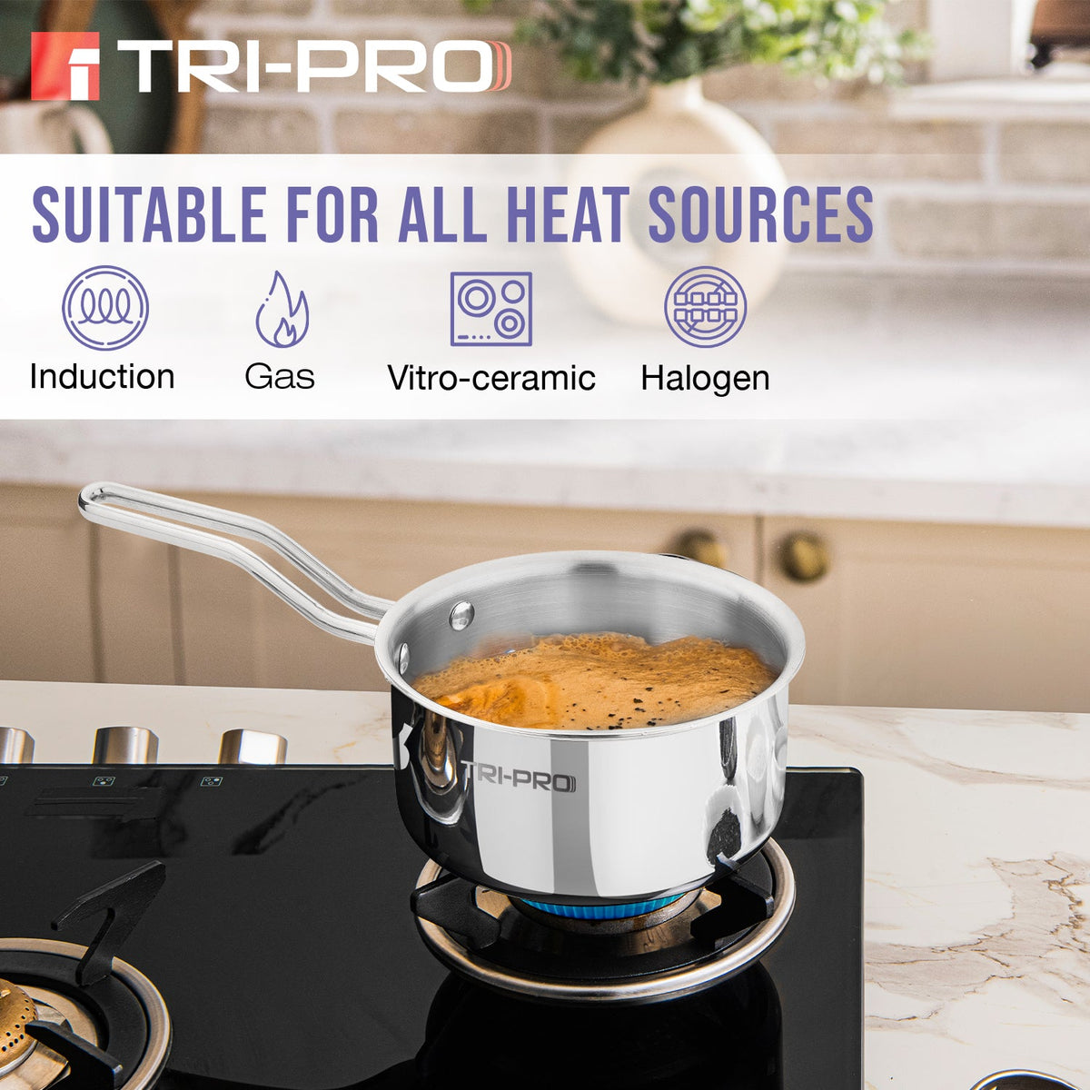 Bergner TriPro Tri-Ply Stainless Steel 4 Pcs Cookware Set