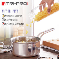 Bergner TriPro Tri-Ply Stainless Steel 4 Pcs Cookware Set