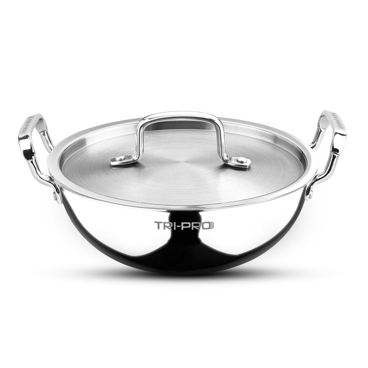 Bergner TriPro Tri-Ply Stainless Steel Kadai 24cm (2.5 L)