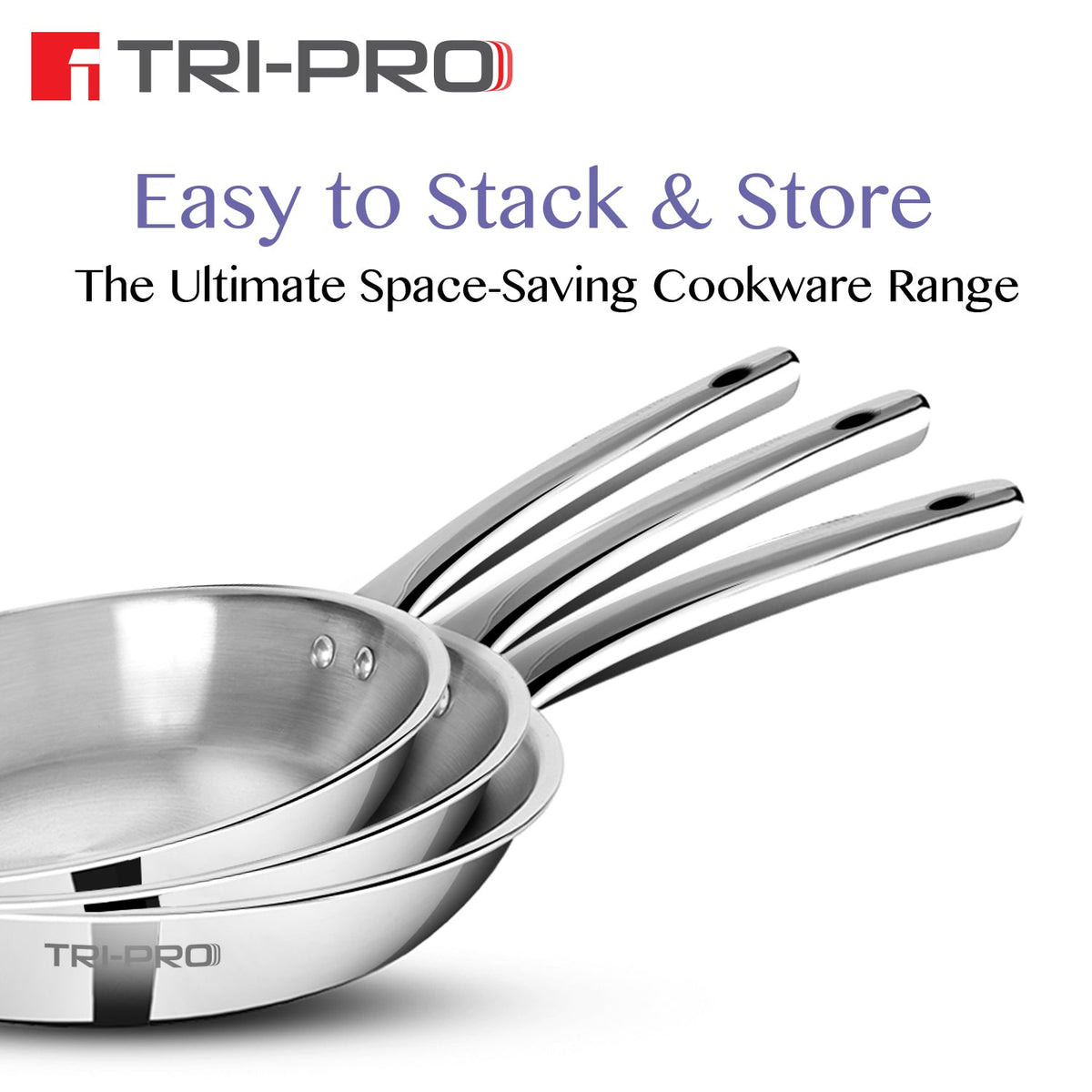 Bergner TriPro Tri-Ply Stainless Steel 24cm (1.5L) Frypan