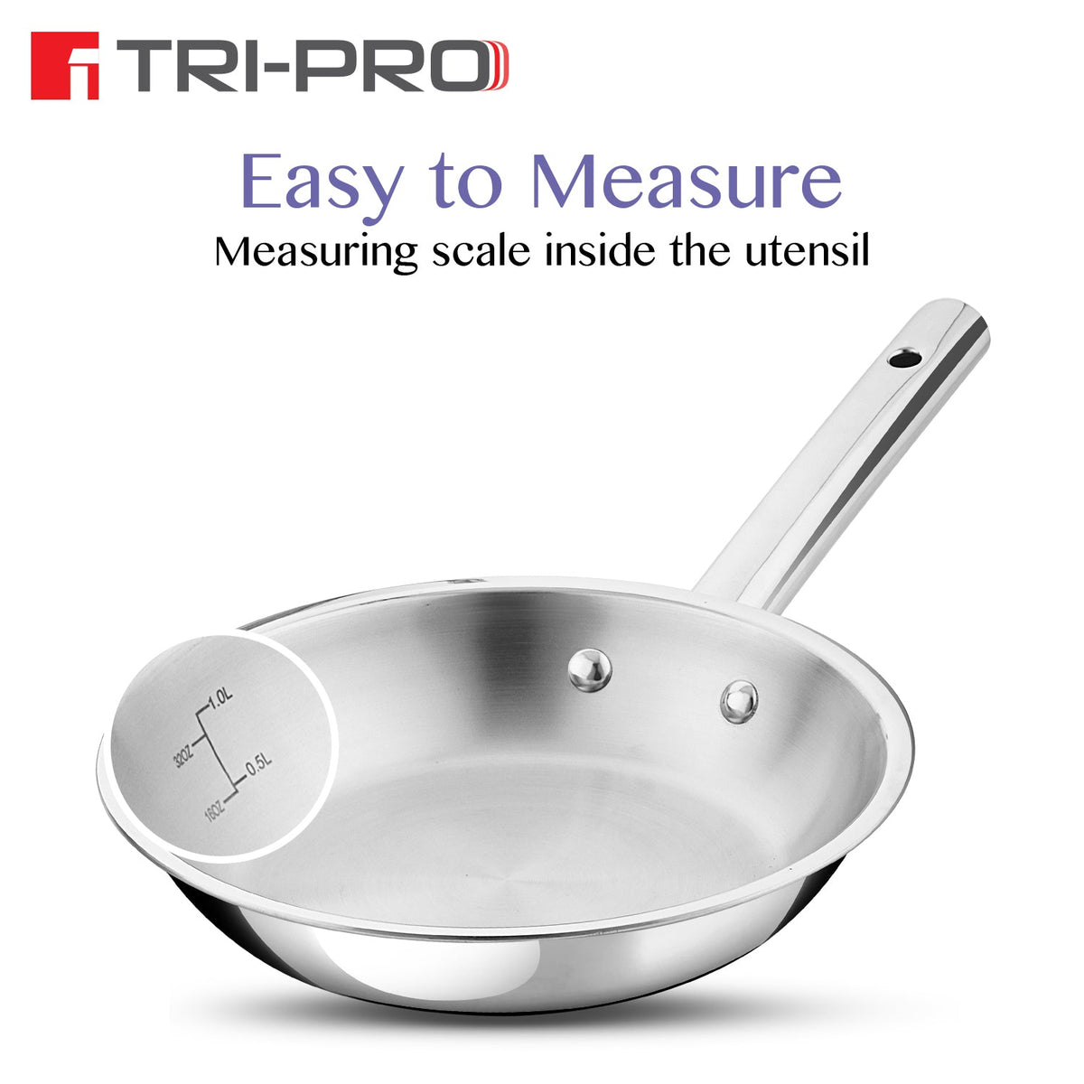 Bergner TriPro Tri-Ply Stainless Steel 24cm (1.5L) Frypan