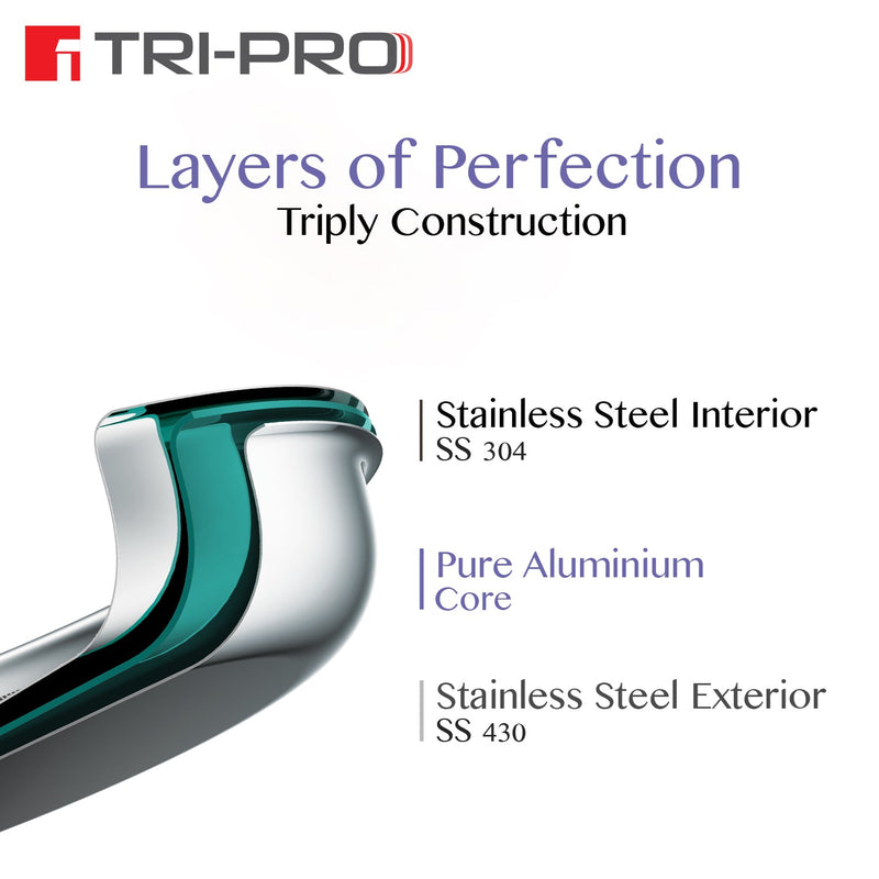 Bergner TriPro Tri-Ply Stainless Steel 24cm (1.5L) Frypan