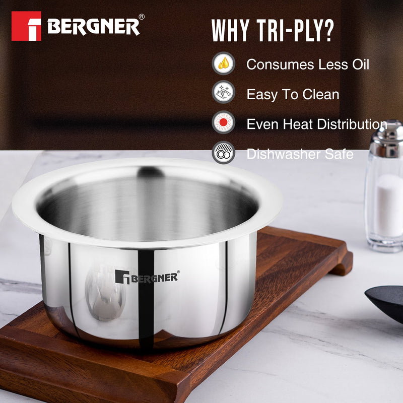 Bergner TriPro Tri-Ply Stainless Steel 2 Pcs - Induction Bottom