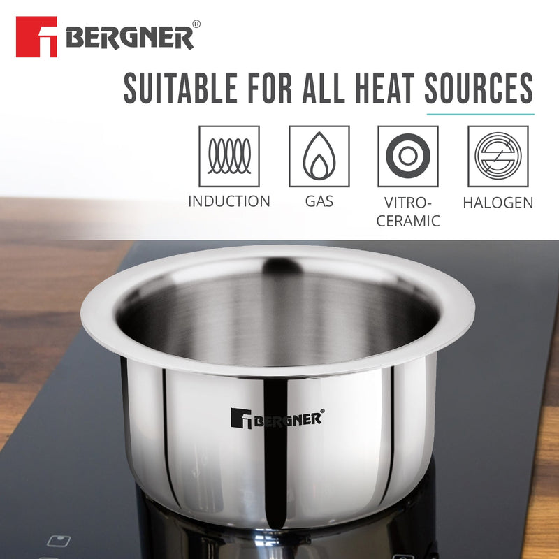 Bergner TriPro Tri-Ply Stainless Steel 2 Pcs - Induction Bottom