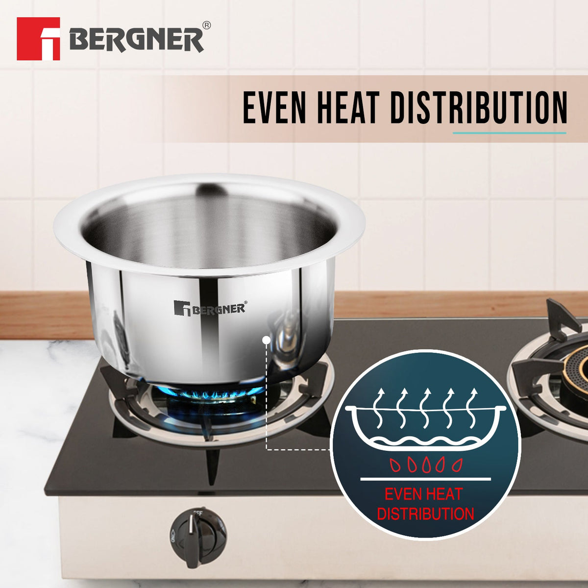 Bergner TriPro Tri-Ply Stainless Steel 2 Pcs - Induction Bottom