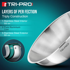 Bergner TriPro Tri-Ply Stainless Steel 2 Pcs Tasra Set - Induction Bottom