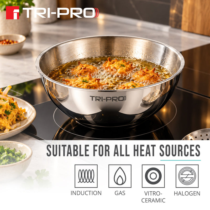 Bergner TriPro Tri-Ply Stainless Steel 2 Pcs Tasra Set - Induction Bottom