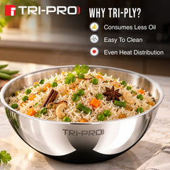 Bergner TriPro Tri-Ply Stainless Steel 2 Pcs Tasra Set - Induction Bottom