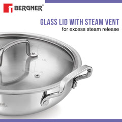 Bergner BE Essentials Tri-Ply Stainless Steel Kadai