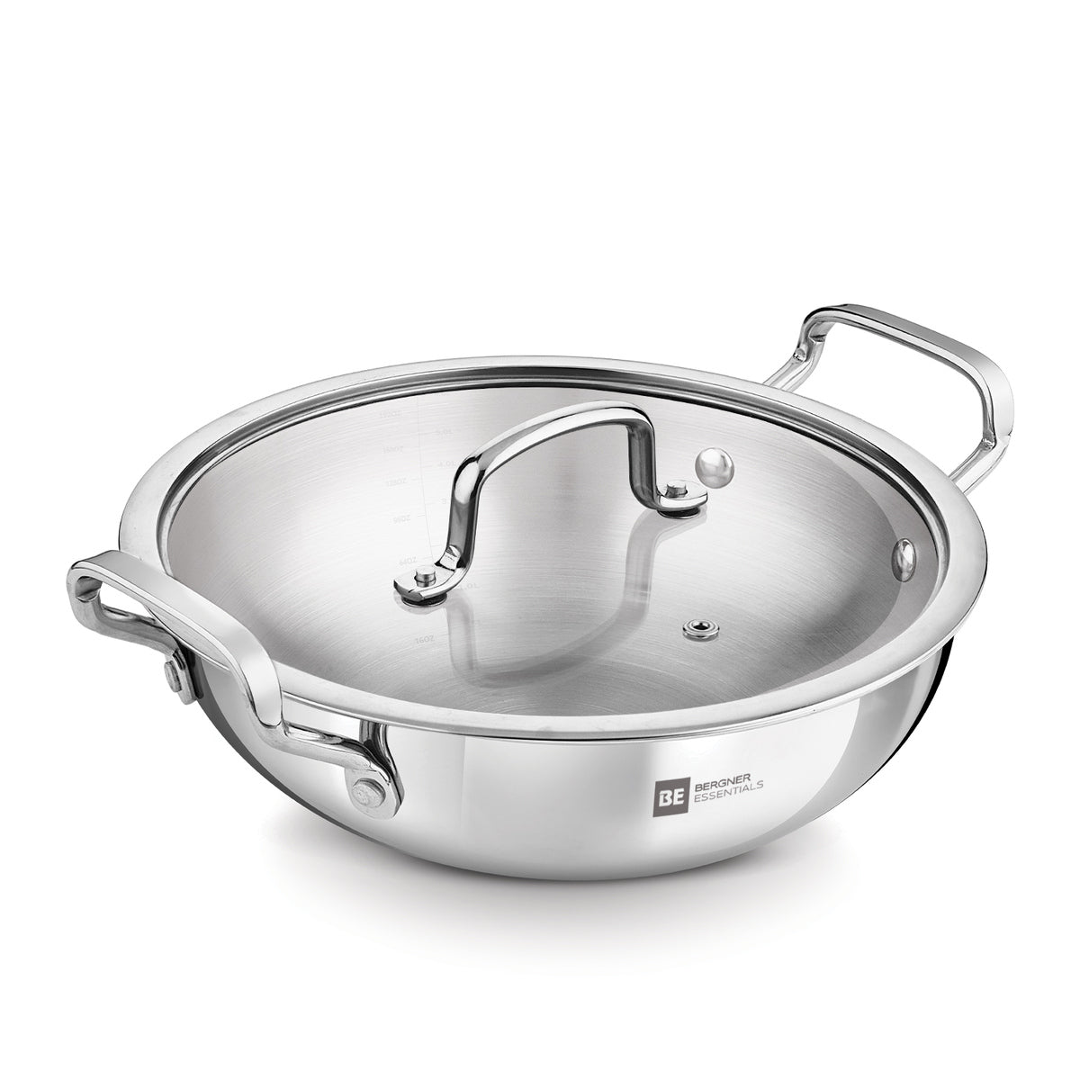 Bergner BE Essentials Tri-Ply Stainless Steel Kadai