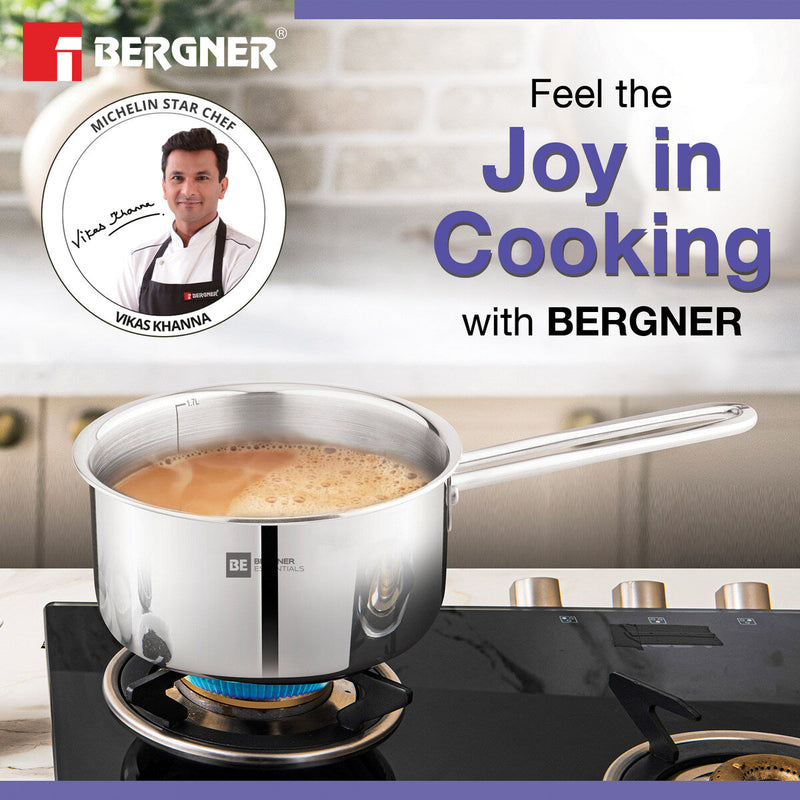 Bergner BE Essentials Tri-Ply Stainless Steel Teapan / Milk Pan