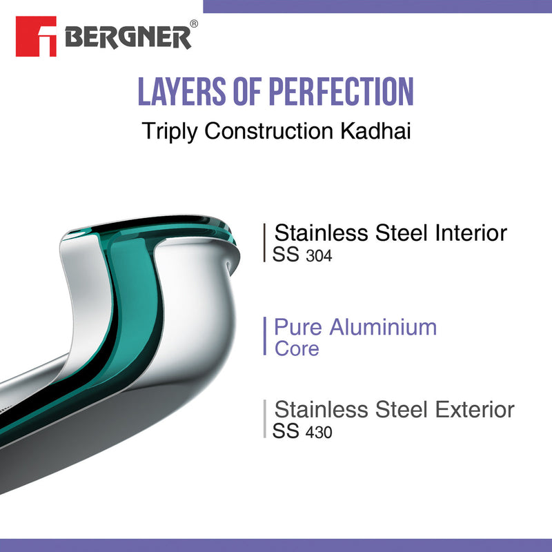 Bergner BE Essentials Tri-Ply Stainless Steel Teapan / Milk Pan