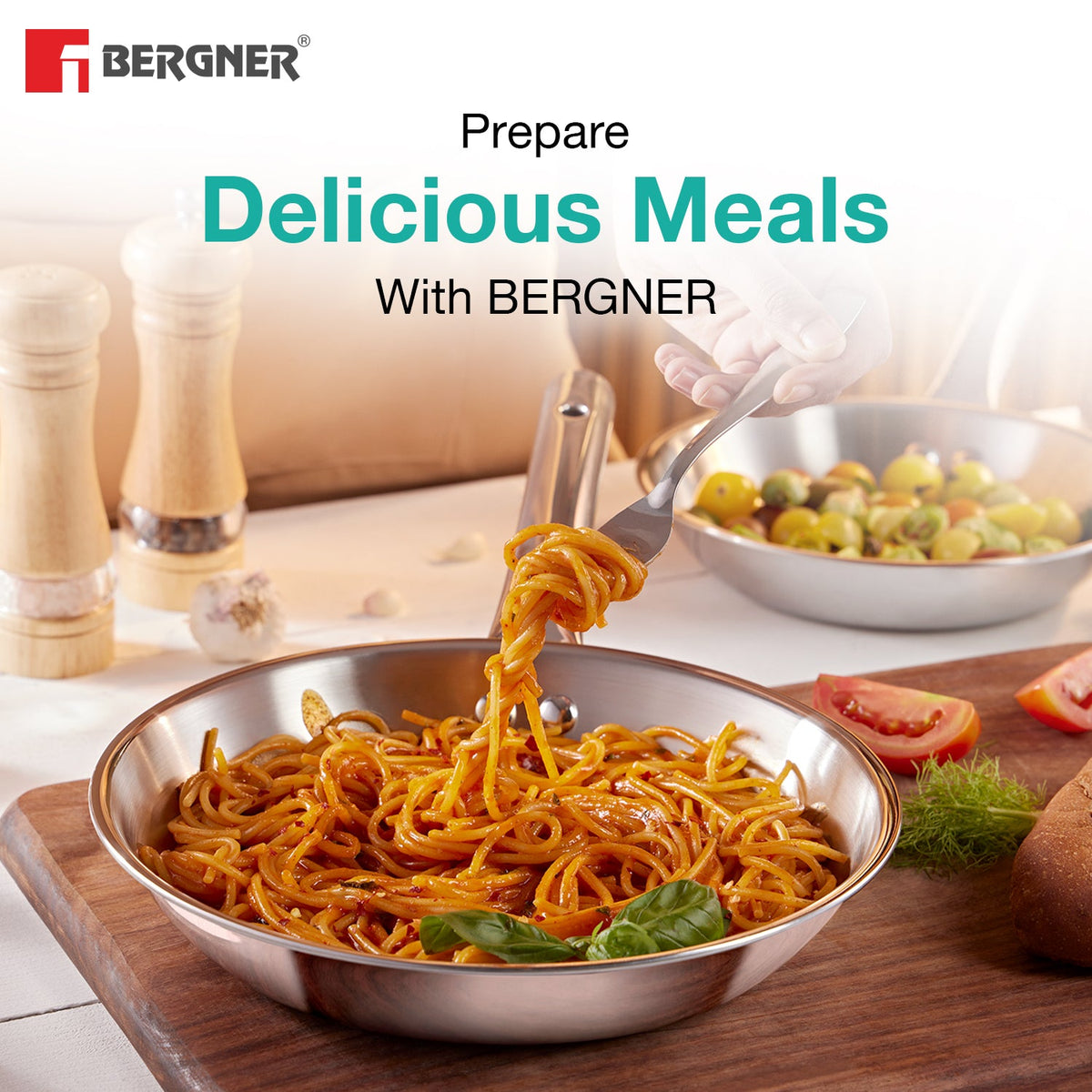 Bergner Tripro Triply Stainless Steel 3 Pcs Cookware set - Induction Bottom