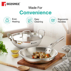 Bergner TriPro 4 pcs Tri-Ply Stainless Steel Cookware Set