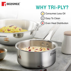 Bergner TriPro 4 pcs Tri-Ply Stainless Steel Cookware Set