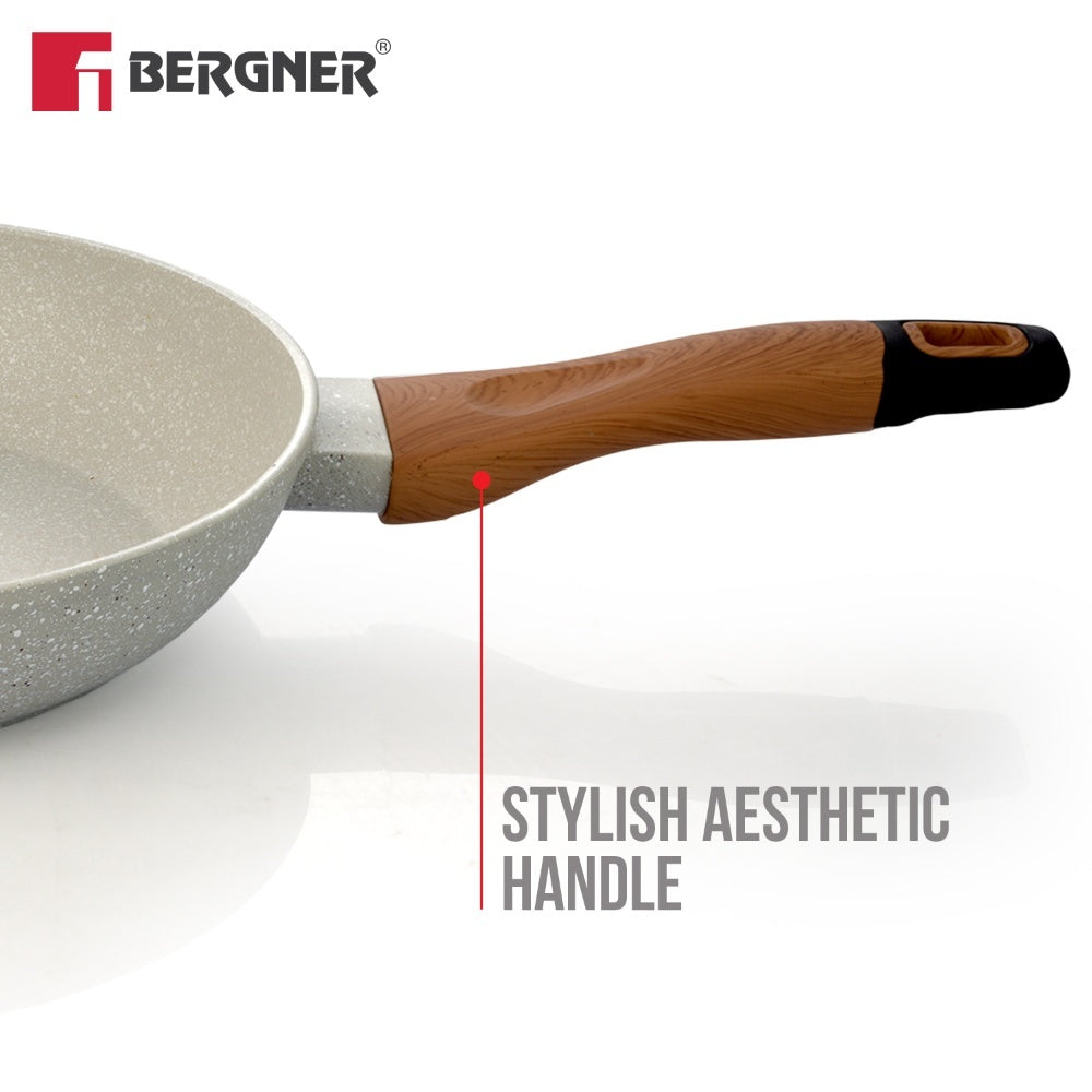 Bergner Ivory Granite Non-Stick 24cm Frypan, Forged Aluminium