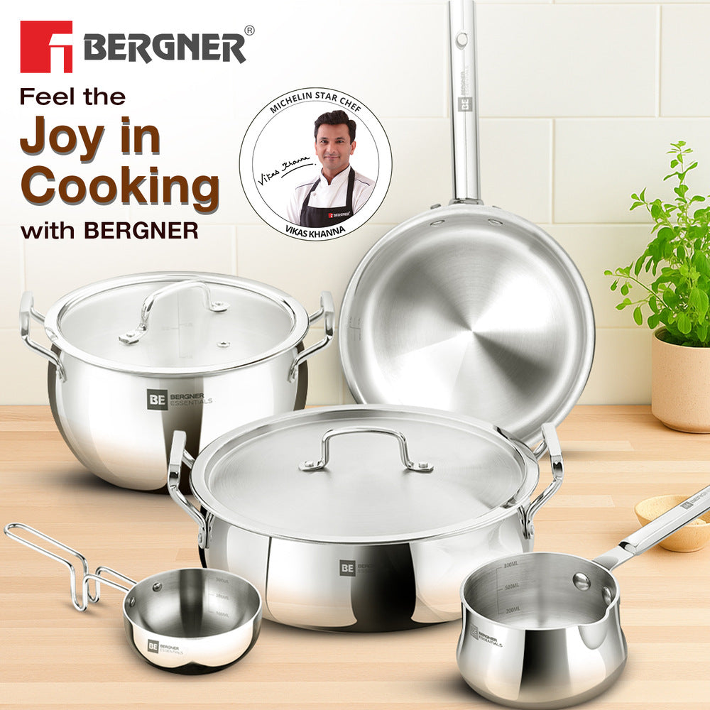 Bergner BE Essentials TriPro Tri-Ply 7 Pcs Cookware Set