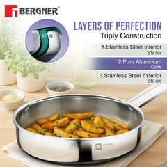 Bergner BE Essentials TriPro Tri-Ply 7 Pcs Cookware Set