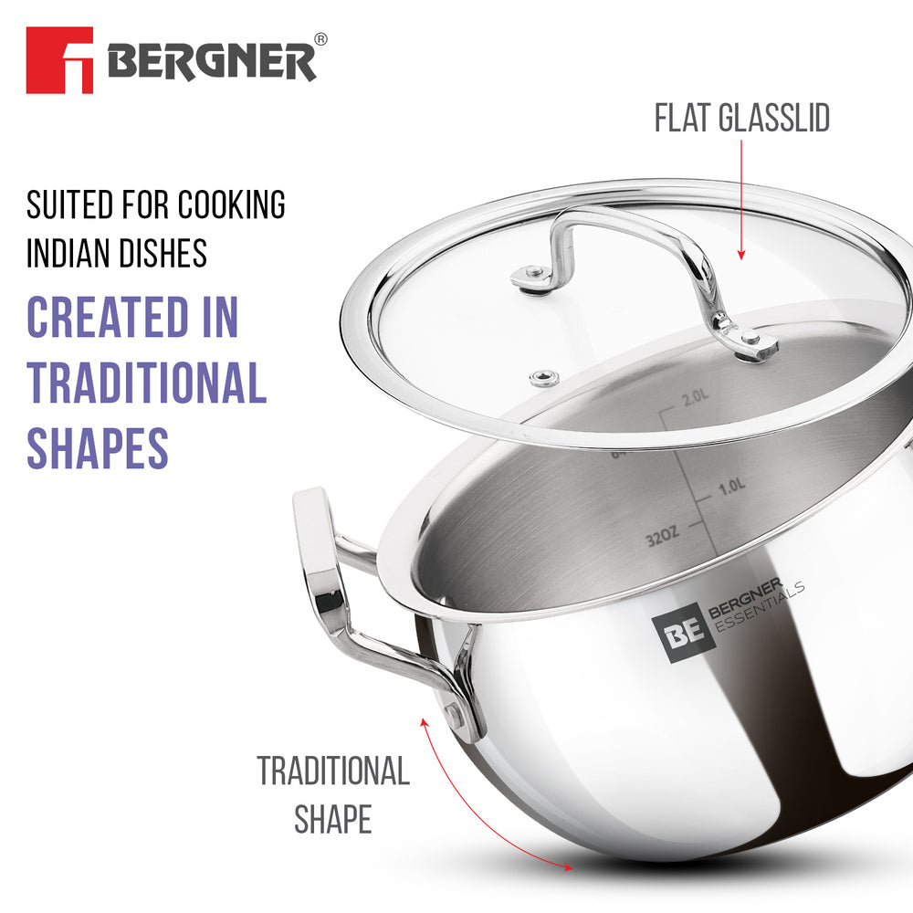 Bergner BE Essentials TriPro Tri-Ply 7 Pcs Cookware Set