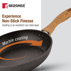 Bergner Ivory Black Granite Non-Stick 4 Pcs Cookware Set