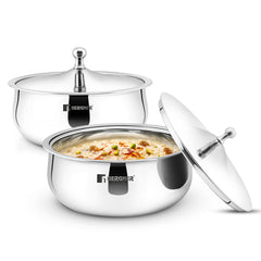 Bergner Vienna Stainless Steel 2 Hot Pot Combo Set / Roti Casserole