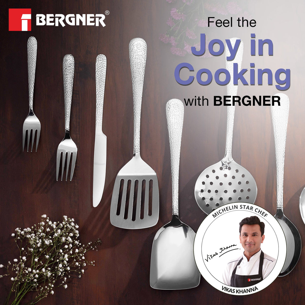 Bergner BE Essentials Sitello Stainless Steel 2 Pcs Dinner Knife Set