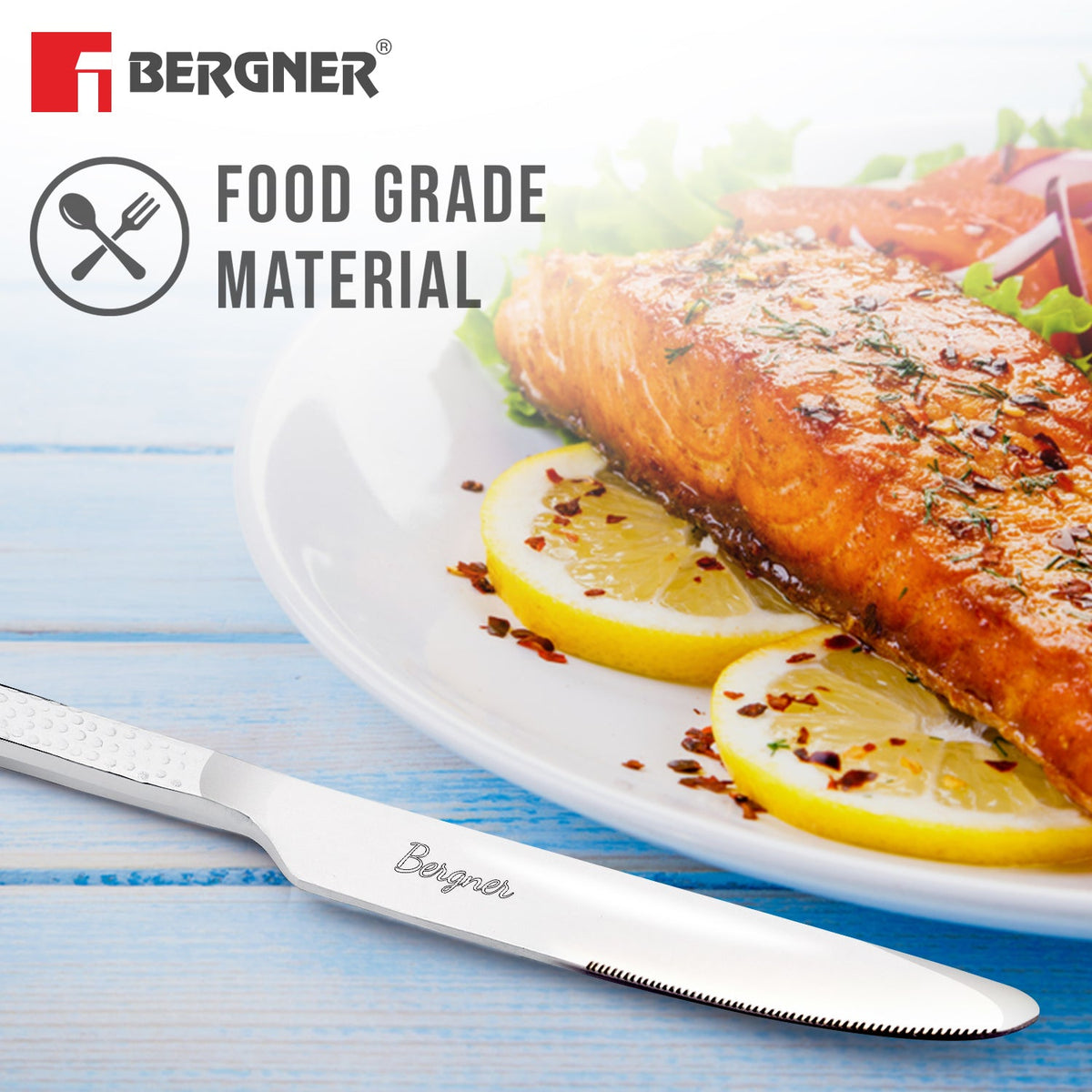 Bergner BE Essentials Sitello Stainless Steel 2 Pcs Dinner Knife Set