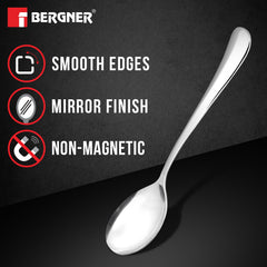 Bergner BE Essentials Baguette Soup Spoon Set of 6 (Silver)