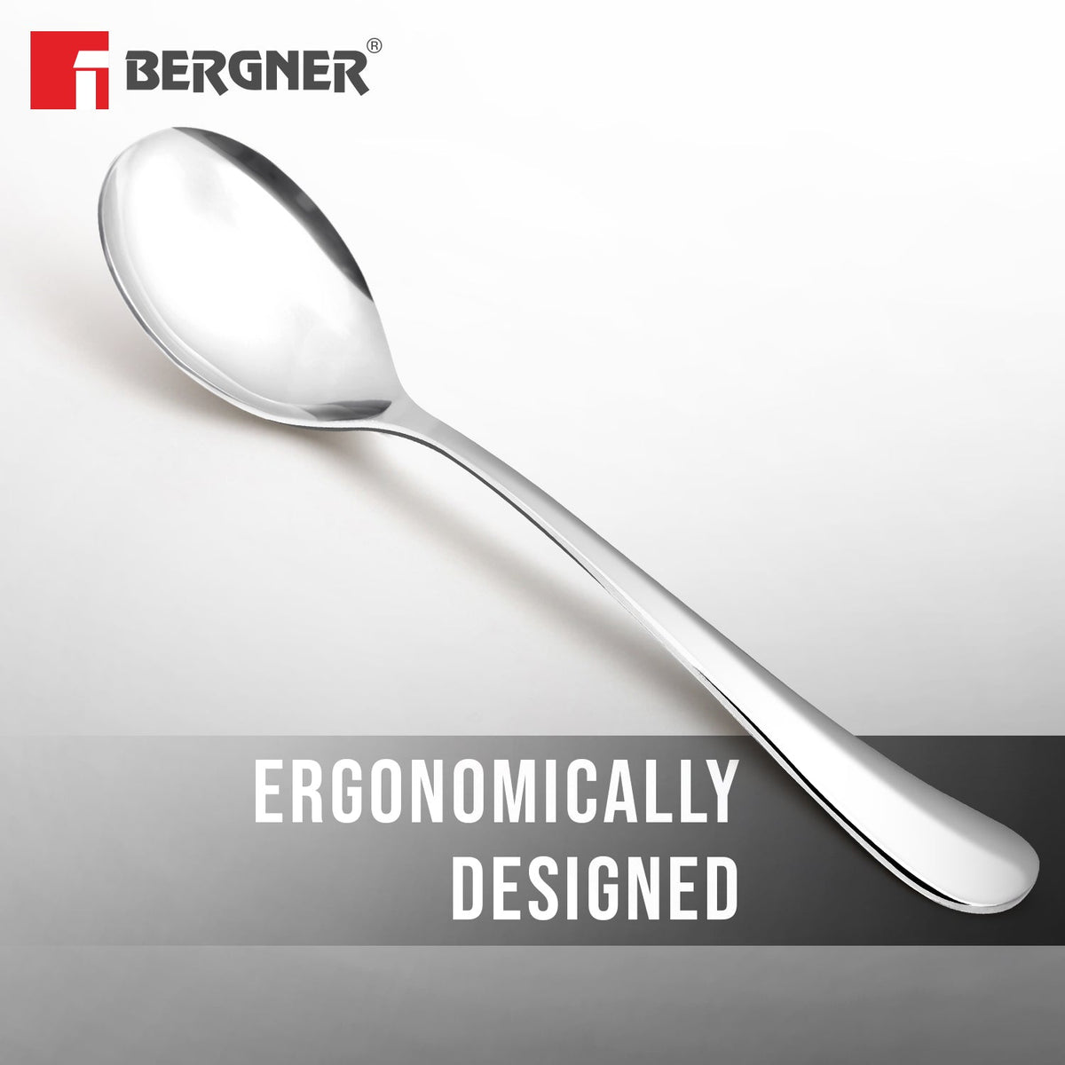 Bergner BE Essentials Baguette Soup Spoon Set of 6 (Silver)