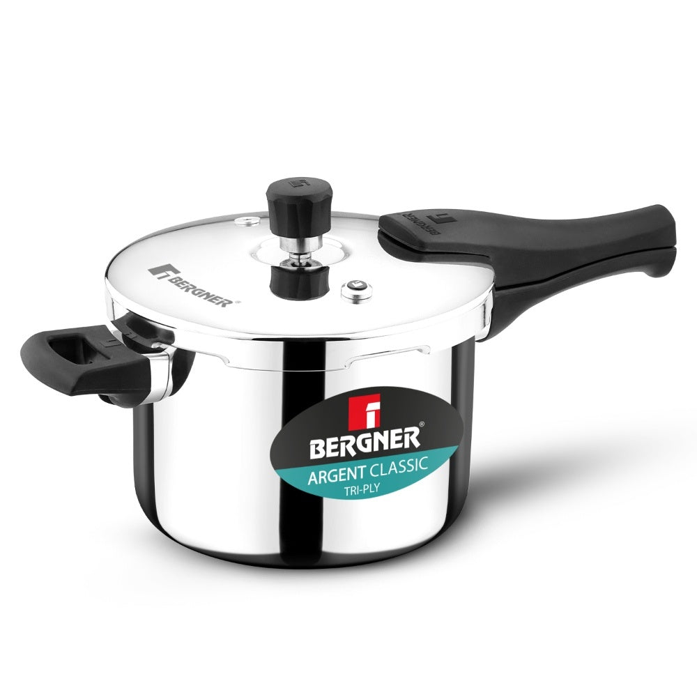 Bergner Argent Classic Triply Outer Lid Pressure Cooker 5.5L - Induction Bottom
